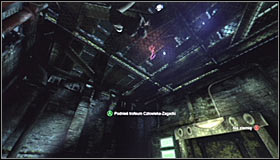 Jump down into the little room and look up to find the Trophy, attached to the ceiling #1 - Catwoman trophies | Industrial District - Industrial District - Batman: Arkham City Game Guide