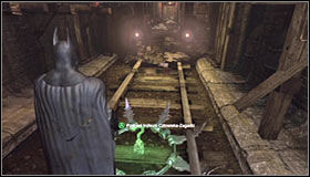 Quickly throw another Batarang, directing it into the middle question mark #1 - Batman trophies (01-11) | Subway - Subway - Batman: Arkham City Game Guide