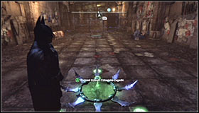 Just like before, you have to perfectly choose the moment to land on the plate #1 - Batman trophies (01-09) | Bowery - Bowery - Batman: Arkham City Game Guide