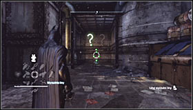 Start off by standing on the pressure plate #1 - Batman trophies (10-21) | Bowery - Bowery - Batman: Arkham City Game Guide