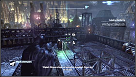 Start off by standing on the pressure plate #1 - Batman trophies (22-30) | Bowery - Bowery - Batman: Arkham City Game Guide