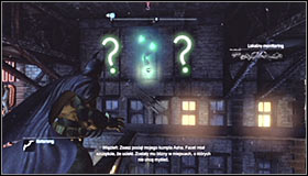 Stand opposite to the group of three question marks #1 - Batman trophies (22-30) | Bowery - Bowery - Batman: Arkham City Game Guide