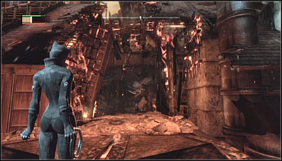 The second entrance can be found on the destroyed roof (screen above) and leads into Jokers Office, adjoining the Loading Bay - Location info & maps | Steel Mill - Steel Mill - Batman: Arkham City Game Guide