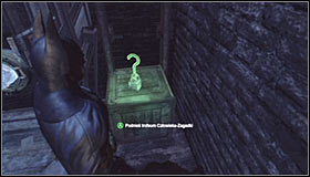 Equip the Freeze Blast and shoot with it at the spot from which the steam is coming out #1 to seal the pipe - Batman trophies (11-23) | Museum - Museum - Batman: Arkham City Game Guide