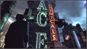 1 - Climb to the top of the ACE Chemical building to collect your equipment | Main story - Main story - Batman: Arkham City Game Guide