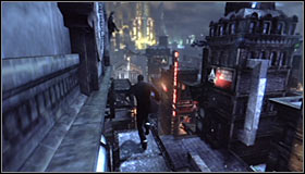 Move forward a bit and crouch once again #1 to be able to move on - Climb to the top of the ACE Chemical building to collect your equipment | Main story - Main story - Batman: Arkham City Game Guide