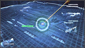 Now you need to find the place in which the bullet has ended its flight - Scan the crime scene for ballistic evidence | Main story - Main story - Batman: Arkham City Game Guide