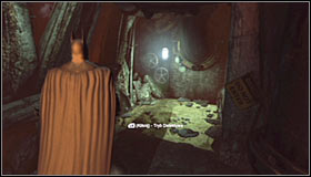 Walk along the barrier to the middle part of the room and turn right #1 - Access the Sionis Steel Mill through the main chimney | Main story - Main story - Batman: Arkham City Game Guide