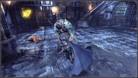 Trying to damage the infected thug using common methods wont do any good, so you will have to use a proper tactic - Rescue remaining undercover GCPD officers in the Museum | Main story - Main story - Batman: Arkham City Game Guide