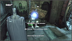In accordance with the instruction, approach the nearest Mechanical Guardian #1, press and hold LB to scan it - Reconstruct video data from the Mechanical Guardian | Main story - Main story - Batman: Arkham City Game Guide