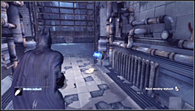 Equip the newly-gained Freeze Blast and aim (left trigger) at one of the pipes from which steam is coming out #1 - Infiltrate the Steel Mill | Main story - Main story - Batman: Arkham City Game Guide