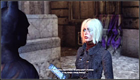 Now you can jump down and take a look around the crash site to find Vicki Vale #1 - Rescue Vicki Vale from chopper crash site | Main story - Main story - Batman: Arkham City Game Guide