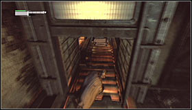 Turn to the south and look for the small assembly line that you can jump down onto #1 - Locate Joker in the Steel Mill | Main story - Main story - Batman: Arkham City Game Guide