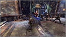 Regardless of whether you have used the Freeze Cluster or not, your absolute priority is attacking the enemies equipped with firearms #1, who you should at least once blind with the Smoke Pellet - Climb the observation deck to stop Protocol 10 | Main story - Main story - Batman: Arkham City Game Guide