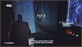 After reaching the new ledge, look up and use the Grapnel Gun to reach the upper level #1 - Fragile Alliance - p. 2 | Side missions - Side missions - Batman: Arkham City Game Guide