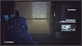 After reaching the new alley, jump over the second fence #1 and head west - Identity Theft | Side missions - Side missions - Batman: Arkham City Game Guide