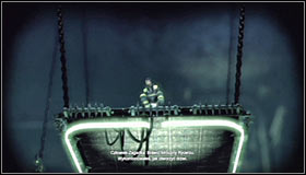 Make a few steps forward, turn around and use the Batarang to hit the question mark in front of you #1 - Enigma Conundrum (riddles 1-9) | Side missions - Side missions - Batman: Arkham City Game Guide