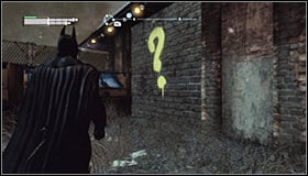 Note that a new point has appeared on the Arkham City map #1 - Enigma Conundrum (riddles 10-15) | Side missions - Side missions - Batman: Arkham City Game Guide
