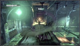 After reaching the top platform, turn right and head forward #1 - Enigma Conundrum (riddles 10-15) | Side missions - Side missions - Batman: Arkham City Game Guide