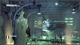 The next safe spot is the orange plate at the end of the upper platform #1 - Enigma Conundrum (riddles 10-15) | Side missions - Side missions - Batman: Arkham City Game Guide