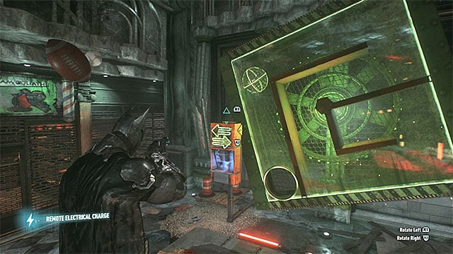 Spin the cabinet to make the sphere with the trophy reach the hole - Riddler trophies in the Arkham Knight HQ (1-10) | Collectibles - Arkham Knight HQ - Collectibles - Arkham Knight HQ - Batman: Arkham Knight Game Guide & Walkthrough