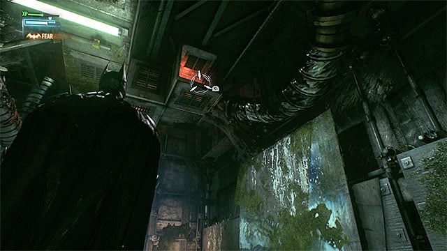 Entrance to the vent shaft is well hidden - Apprehend Johnny Charisma in sound stage C | Main story | Batman Arkham Knight - Main story - Batman: Arkham Knight Game Guide & Walkthrough