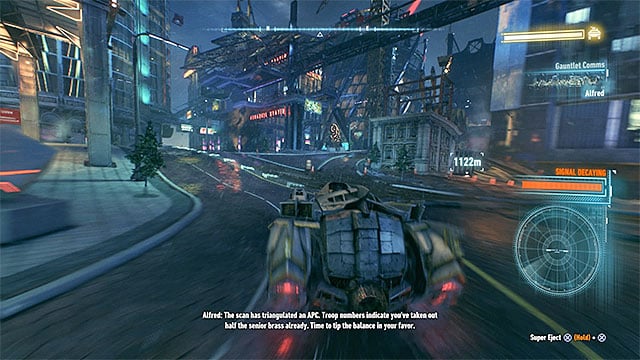 Try to get to an APC vehicle as quickly as possible to start the pursuit - Armored and Dangerous | Side missions (Most Wanted) | Batman Arkham Knight - Side missions (Most Wanted) - Batman: Arkham Knight Game Guide & Walkthrough