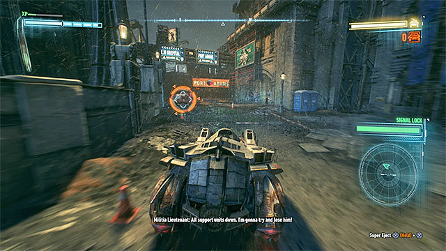 Use the drone hacker on the chased armored vehicle - Armored and Dangerous | Side missions (Most Wanted) | Batman Arkham Knight - Side missions (Most Wanted) - Batman: Arkham Knight Game Guide & Walkthrough