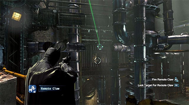 You need to use the grapple to extend the rope - Uplink the National Criminal Database to the batcomputer | Main storyline - Main storyline - Batman: Arkham Origins Game Guide