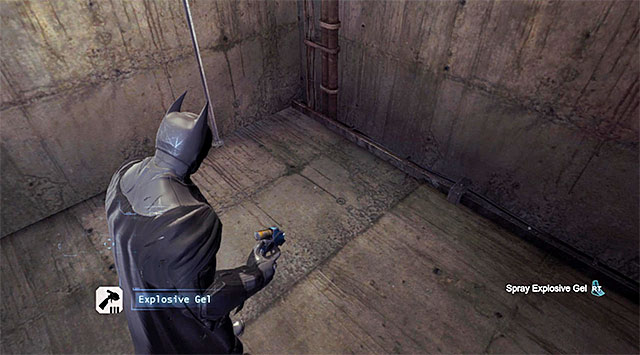 You need to spread the gel over the floor - Locate Black Mask #2 | Main storyline - Main storyline - Batman: Arkham Origins Game Guide