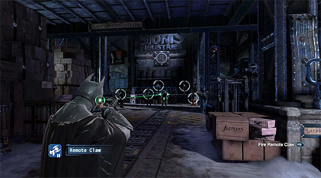 Using the grapple is a good idea to start the fights - Investigate the steel mill - exploring the mill | Main storyline - Main storyline - Batman: Arkham Origins Game Guide