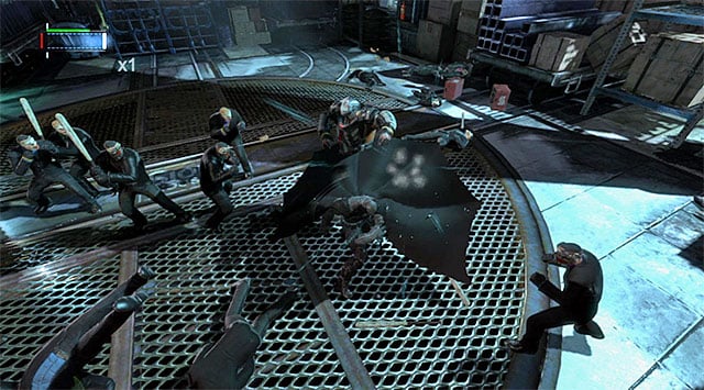 To stun the heavily armored enforcer, you need to use the cape stun attack three times - Investigate the steel mill - exploring the mill | Main storyline - Main storyline - Batman: Arkham Origins Game Guide