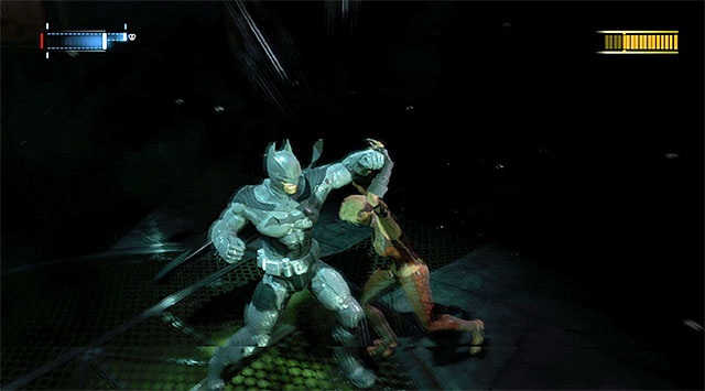 Attacking the actual boss is going to decrease her health bar - Defeat Copperhead | Main storyline - Main storyline - Batman: Arkham Origins Game Guide