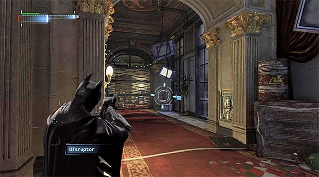 Start your exploration of the Western tower but, you need to stop where you will notice the Jokers goons in the distance - Gain access to the penthouse - West tower | Main storyline - Main storyline - Batman: Arkham Origins Game Guide