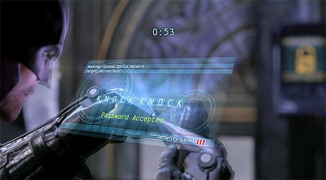 The last action you need to take within the constraints of the allotted time limit may turn out to be more time-consuming - Gain access to the penthouse - West tower | Main storyline - Main storyline - Batman: Arkham Origins Game Guide