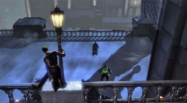 After some time, the fight will relocate to the terrace - Defeat Bane | Main storyline - Main storyline - Batman: Arkham Origins Game Guide