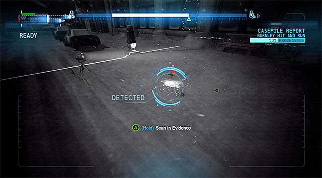 The trace at a distance of the corpse - Case 1224-5: Burnley Hit and Run | Casefile Reports - Casefile Reports - Batman: Arkham Origins Game Guide