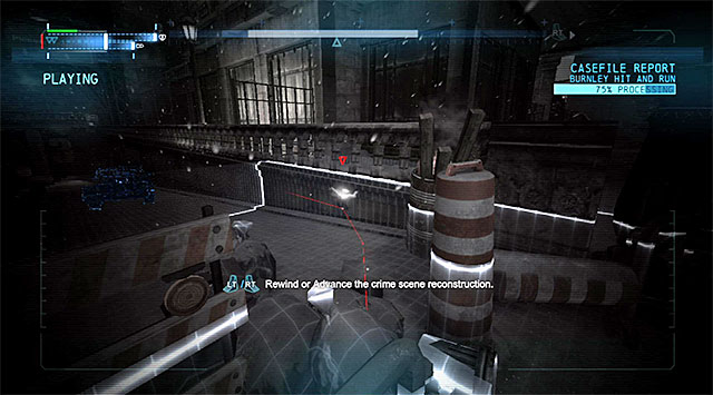You now need to use keys/triggers to manipulate the reconstruction playing process - Case 1224-5: Burnley Hit and Run | Casefile Reports - Casefile Reports - Batman: Arkham Origins Game Guide