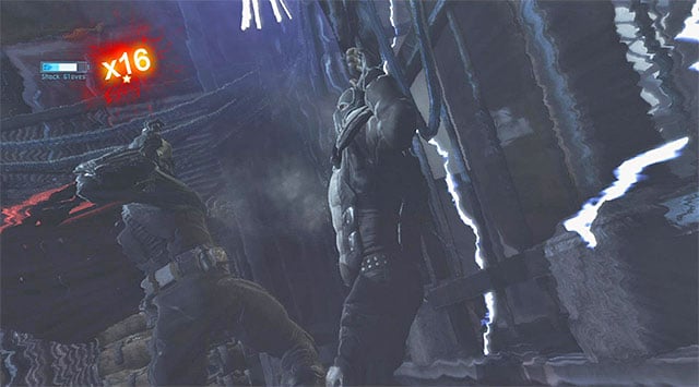 It is a good strategy to push the enemies off the platforms edge - Disarm the bomb at the south pillar | Main storyline - Main storyline - Batman: Arkham Origins Game Guide