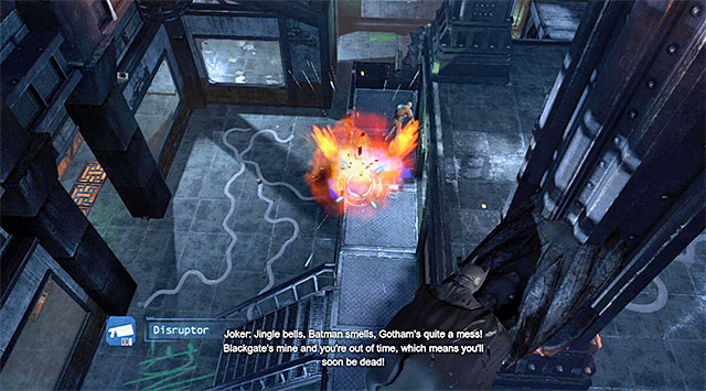 Detonation of the mines with the disruptor is one of the methods of eliminating the enemies - Stop the Joker #2 - nexus | Main storyline - Main storyline - Batman: Arkham Origins Game Guide