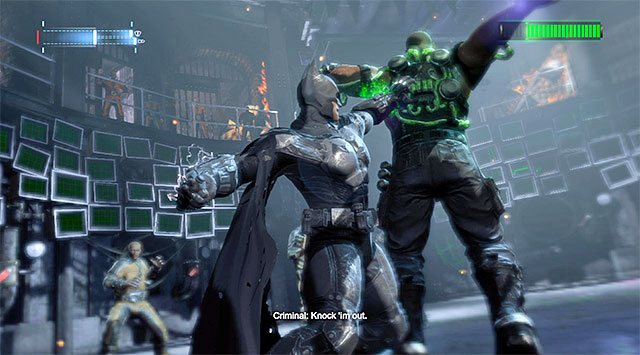 Use the gloves to deprive the boss of his health points on a regular basis - Bane #2 | Boss fights - Boss fights - Batman: Arkham Origins Game Guide