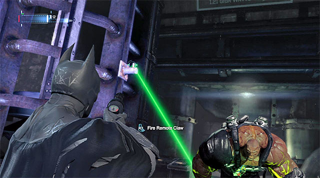 Aim at the two interactive points - Bane #2 | Boss fights - Boss fights - Batman: Arkham Origins Game Guide