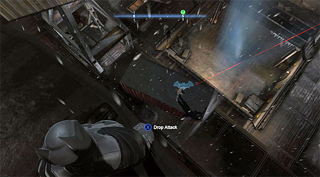 The other one of the snipers is deployed to the North of here - Gain access to the Final Offer | Main storyline - Main storyline - Batman: Arkham Origins Game Guide