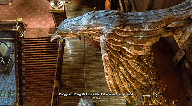 The statues will turn out to be helpful while avoiding the guards - Gain access to Penguins office - Theatre | Main storyline - Main storyline - Batman: Arkham Origins Game Guide