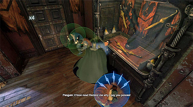 The fight in the Penguins office is not too demanding - Gain access to Penguins office - Theatre | Main storyline - Main storyline - Batman: Arkham Origins Game Guide