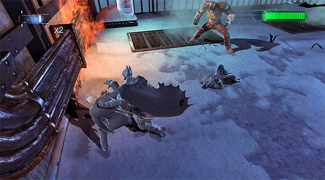 Do not forget about Killer Croc while attacking his helpers - Killer Croc | Boss fights - Boss fights - Batman: Arkham Origins Game Guide