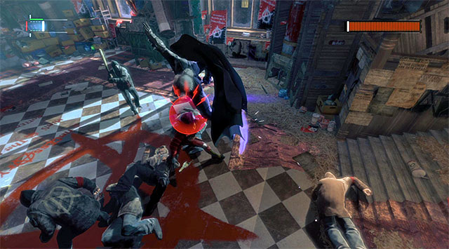 Anarky will jump down to the battlefield at the moment at which the third phase starts - Anarky | Boss fights - Boss fights - Batman: Arkham Origins Game Guide