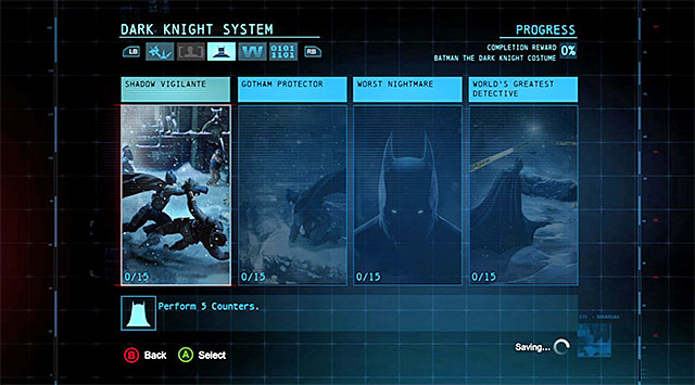 It is a good idea to check on your progress on a regular basis - Dark Knight Challenges | Boss fights - Boss fights - Batman: Arkham Origins Game Guide