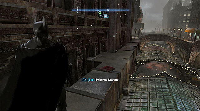 The last step in connection with the crime scene is using the reconstruction to find the suitcase - Case 1224-3: Jezebel Plaza Fall | Casefile Reports - Casefile Reports - Batman: Arkham Origins Game Guide