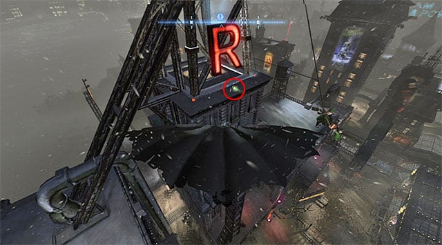 Start on the rooftop of the tall building to the South-West of the collectible - The best hidden datapacks - Extortion File 3 (The Bowery) | Enigma Datapacks - Enigma Datapacks - Batman: Arkham Origins Game Guide
